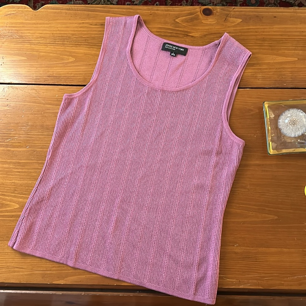 Pink knit Jones NY top size large